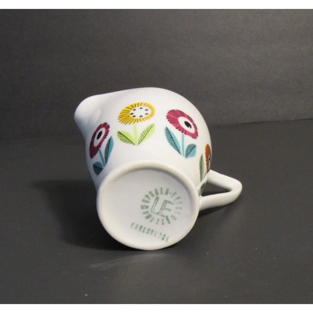 Upsala Ekeby Karlskrona Creamer Sweden Mid Century Modern Floral Ceramic MCM